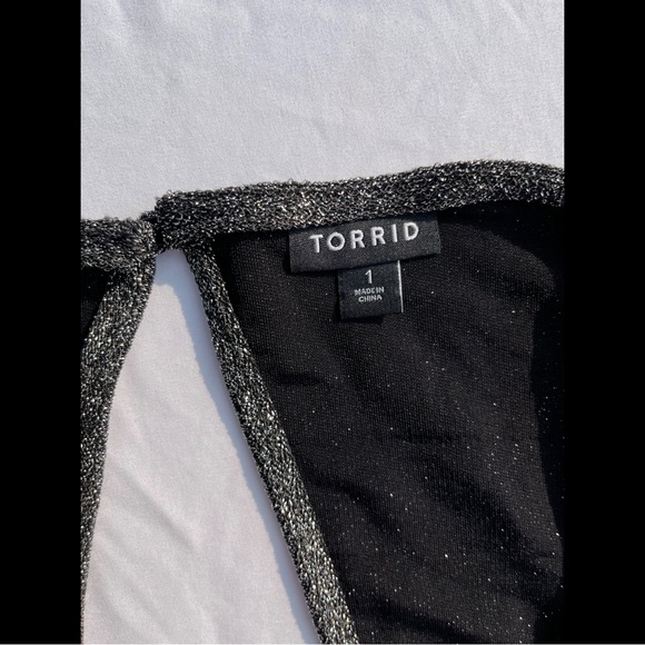 Black & Silver Glitter Crop Top & Wide Leg Pant Set - Picture 7 of 17